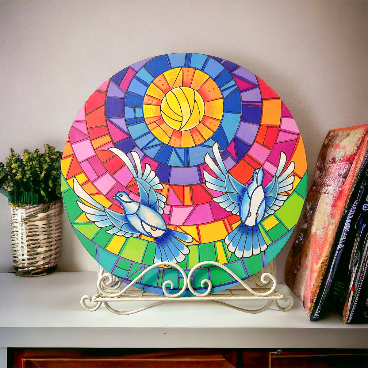 Life of Colour Mosaic Painting Kit - Doves of Peace with Acrylic markers