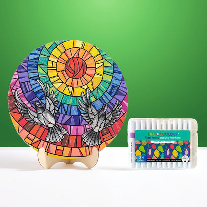 Life of Colour Mosaic Painting Kit - Doves of Peace with Acrylic markers