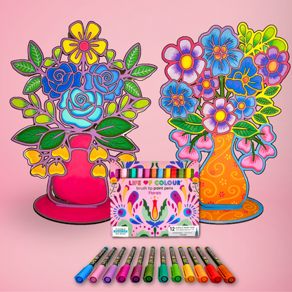 Flowers in Vase Painting Kit - Bundle of 2 Bouquets