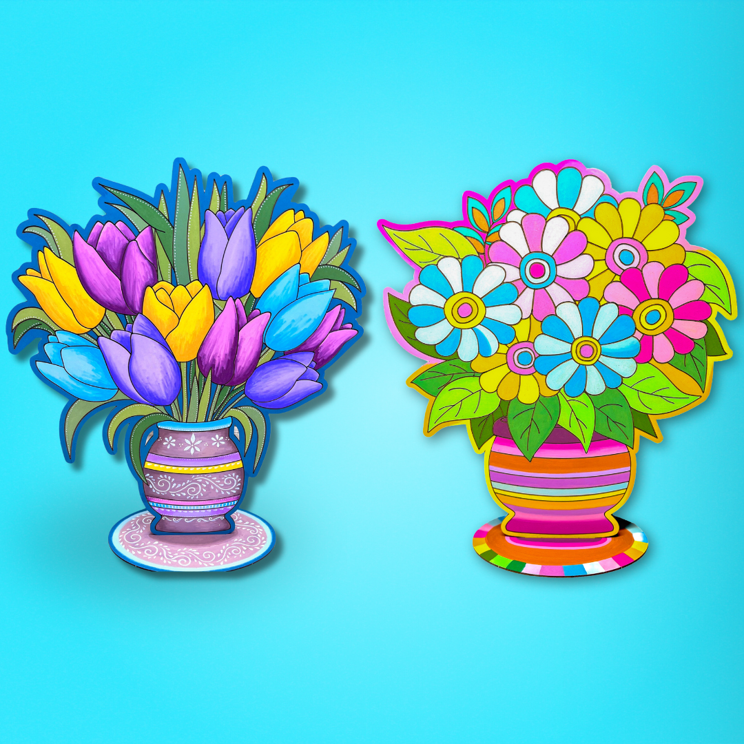 Eternal Blooms Painting Kit - Daisies and Tulips  - Boards only