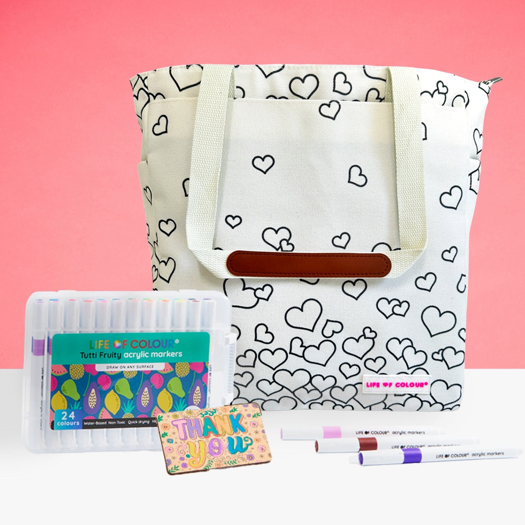 DIY Doodle Bag - Falling Hearts
