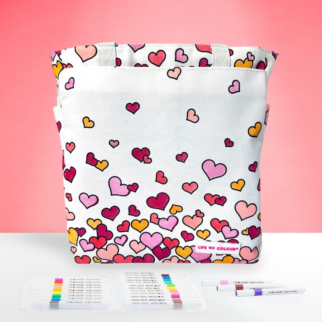 DIY Doodle Bag - Falling Hearts