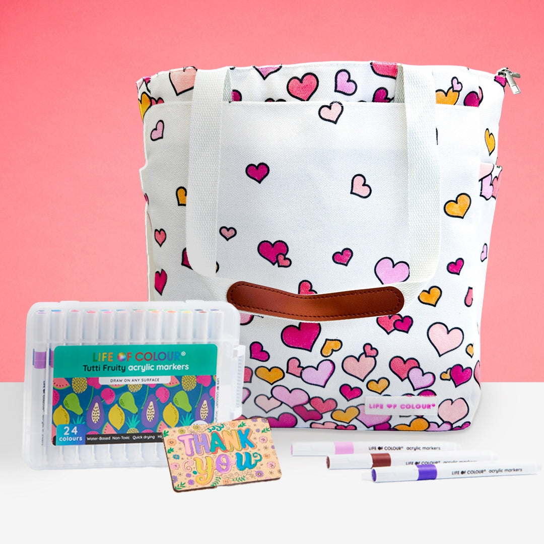 DIY Doodle Bag - Falling Hearts