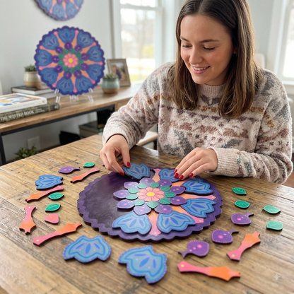 Mandala Flower Puzzle Board