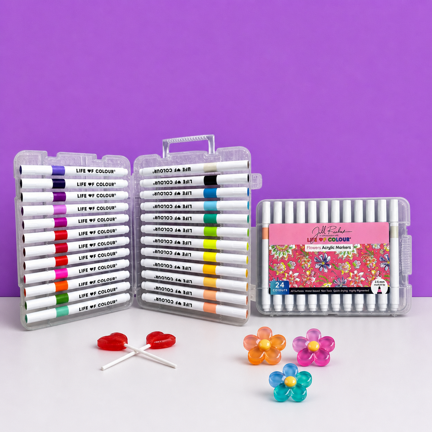 "Flowers" Acrylic Markers  - set of 24 Flower inspired tones