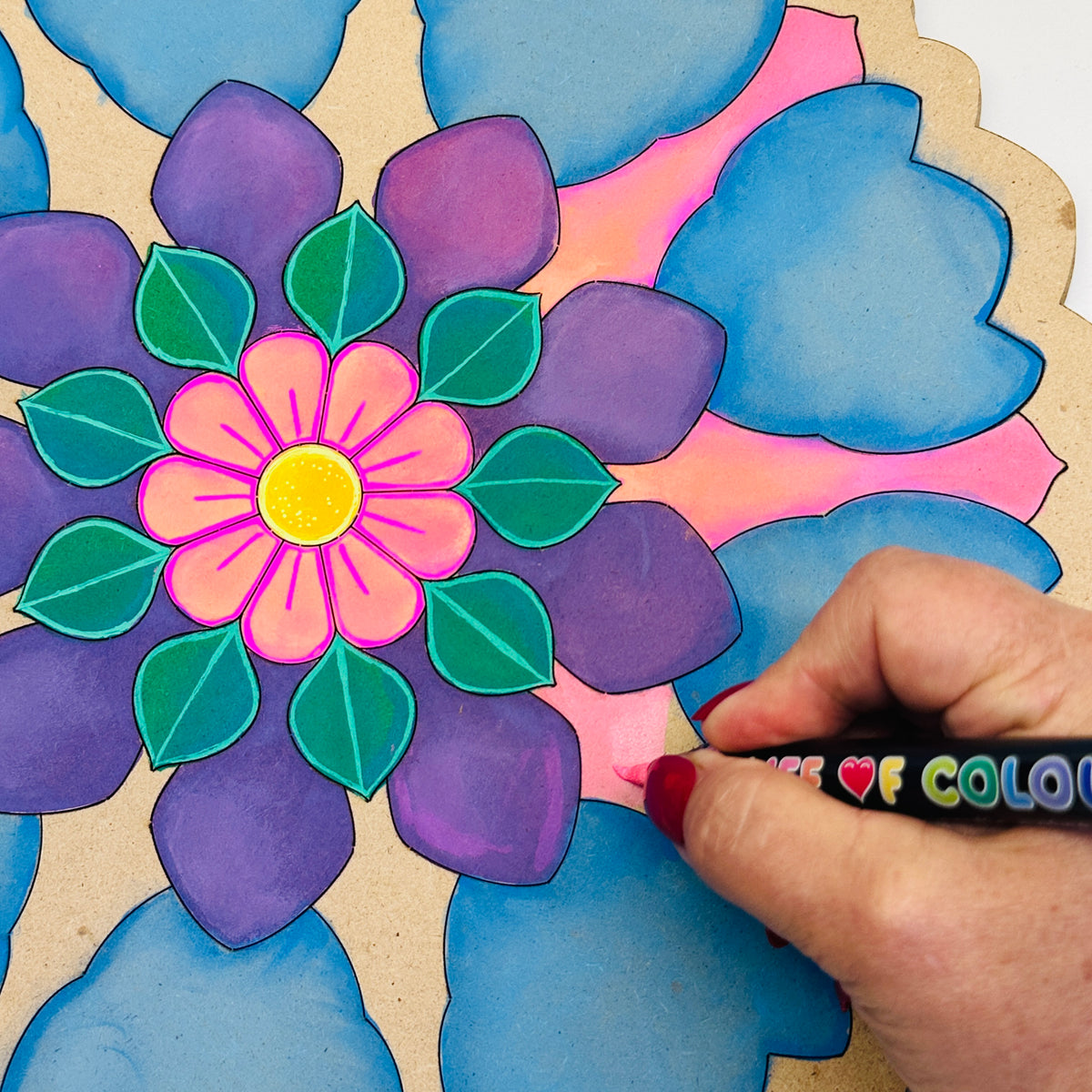 Mandala Flower Puzzle Board