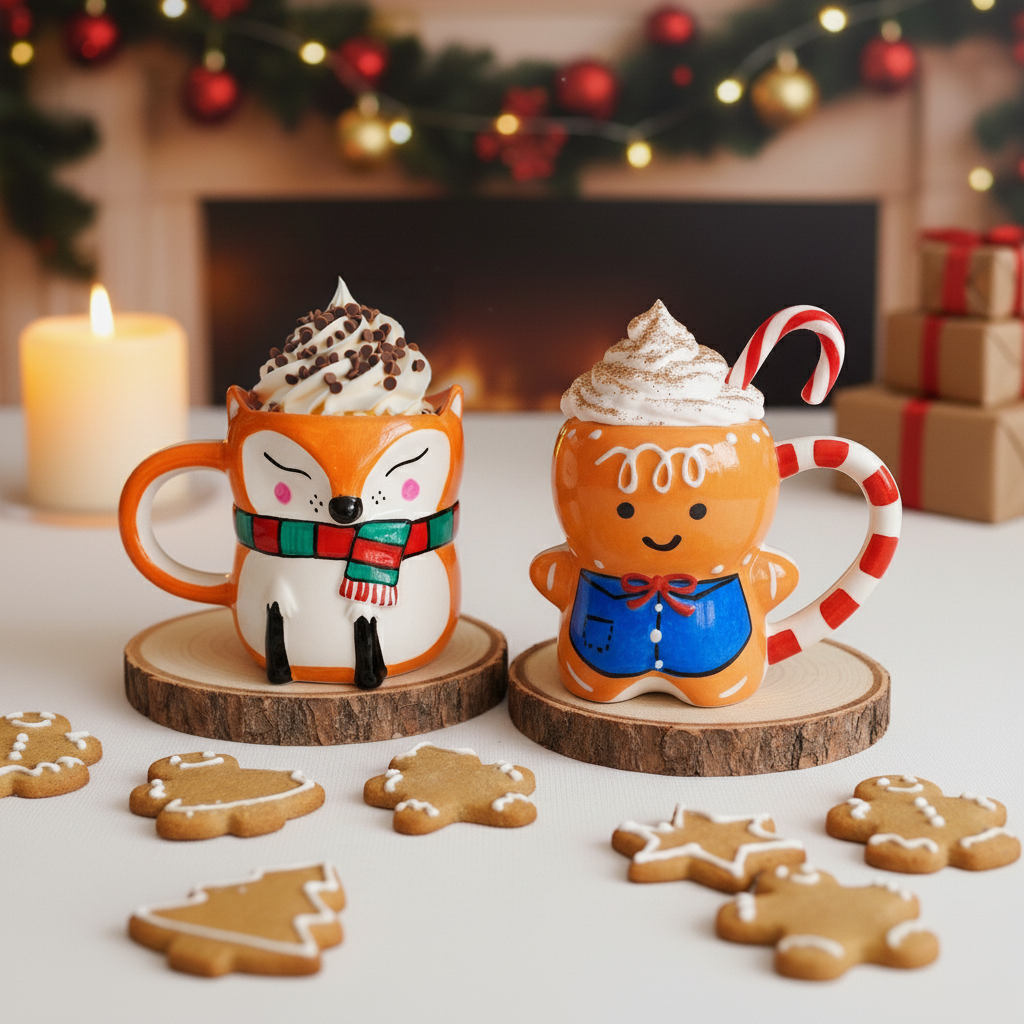 Christmas Mug Painting Kit - Fox and Gingerbread