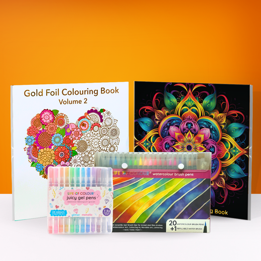 Mega Gold Foil Colouring Book Bundle