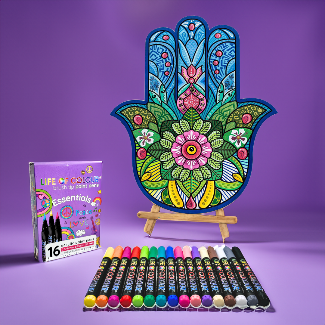 Life of Colour Hamsa Painting Kit with Essential Brush Tips