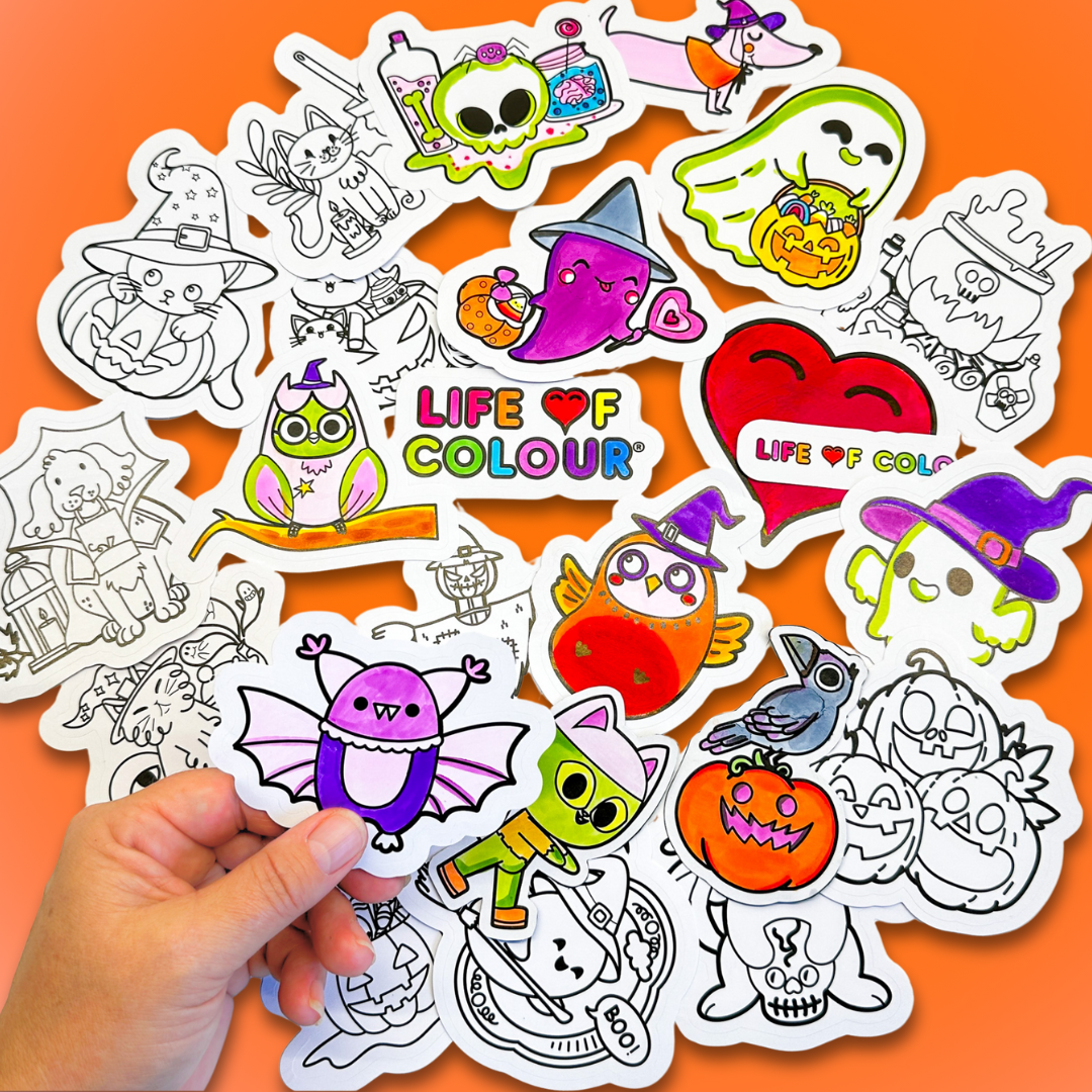 Halloween Colour-In Sticker Pack