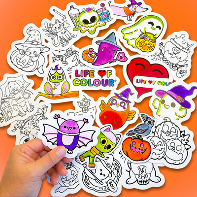 Halloween Colour-In Sticker Pack