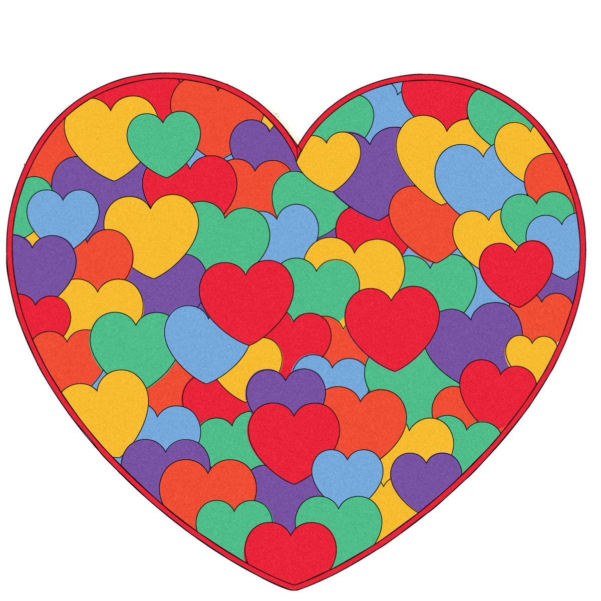 Colourful Hearts Valentine&#39;s Day Large Gift Set - 4 Love Heart coasters and 1 Large Hearts Board with acrylic markers
