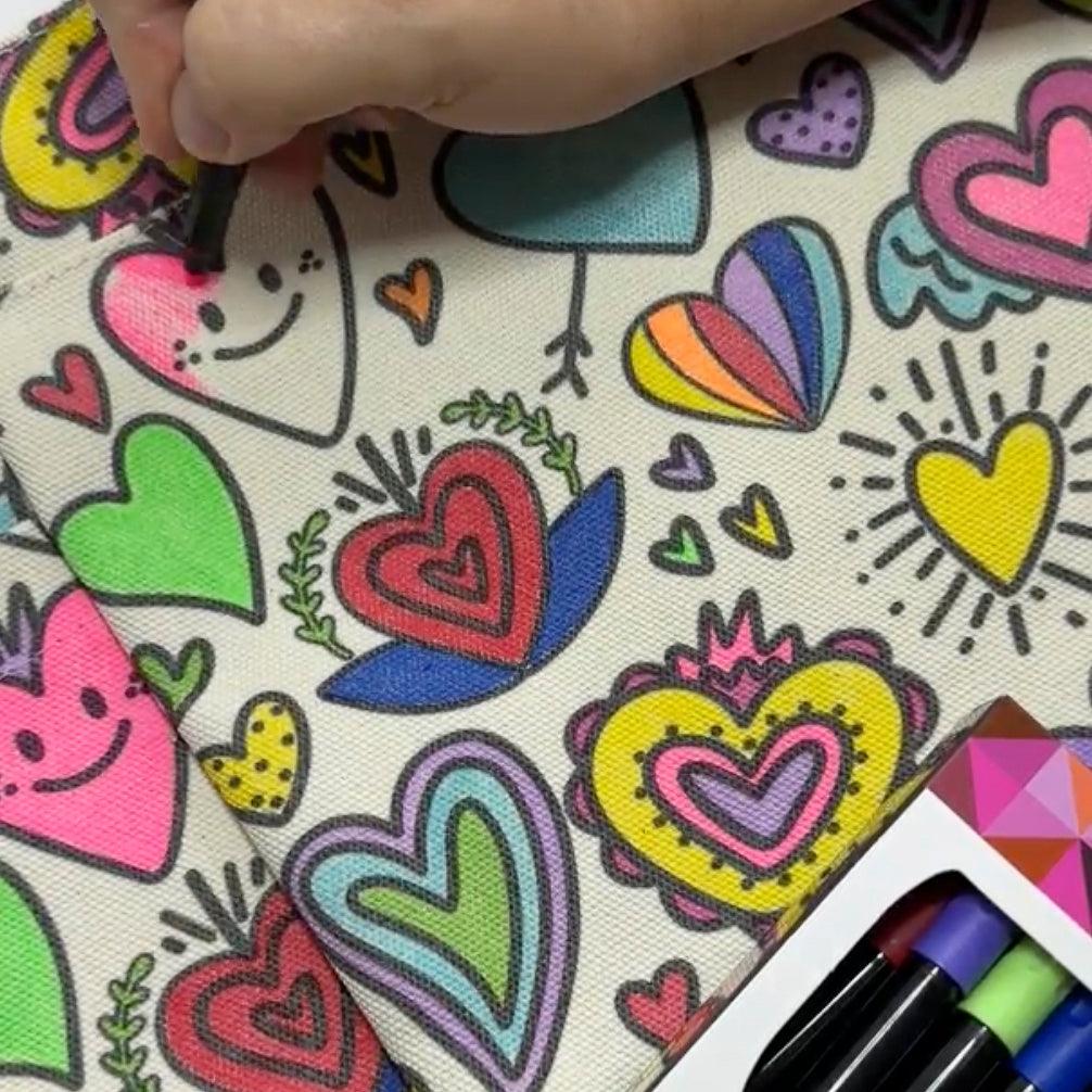 DIY Doodle Bag - Love Hearts
