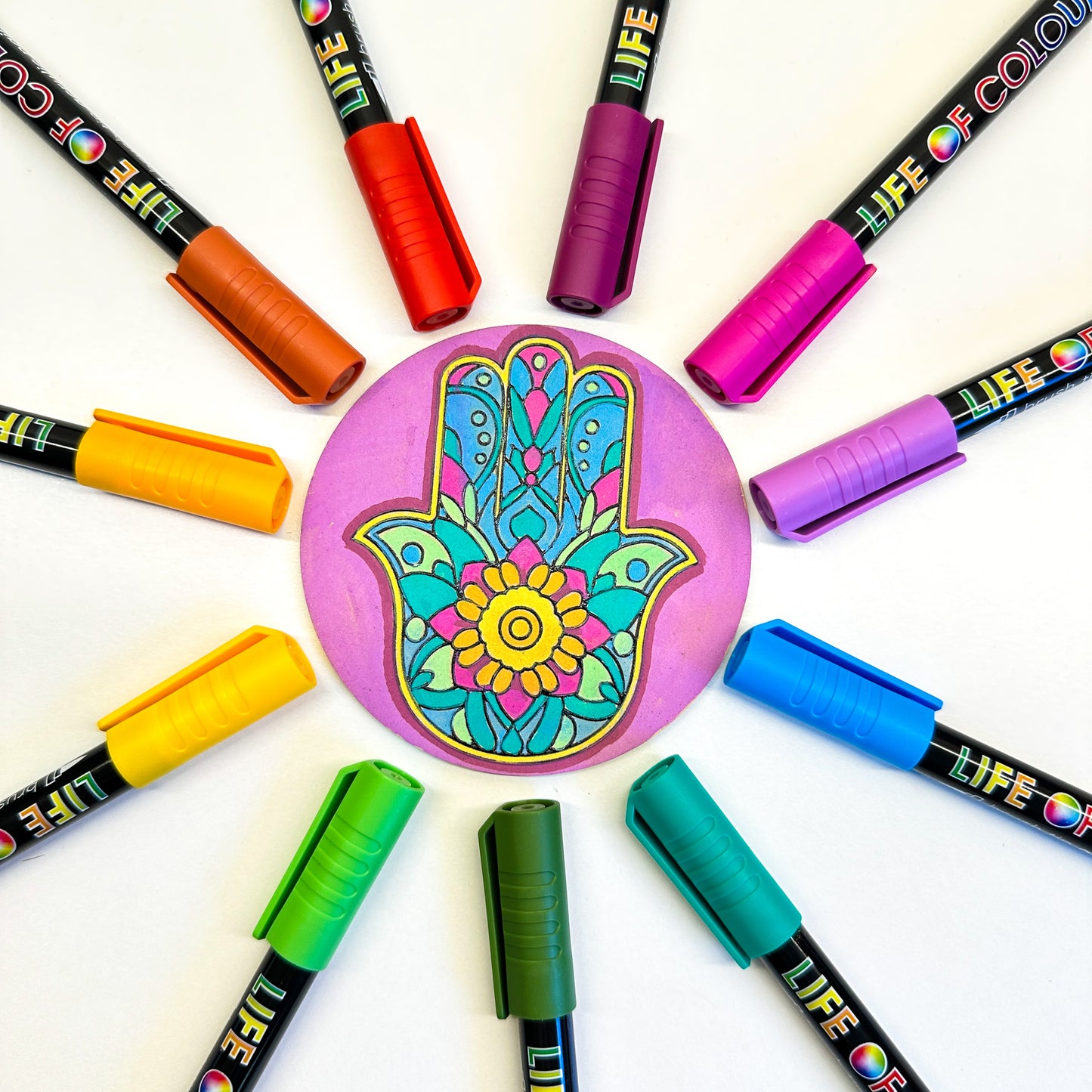 Floral Colours Brush Tip Acrylic Paint Pens - Set of 12