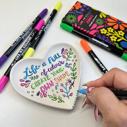 Jesmonite® x Life of Colour Neon Colour Dual Tip Acrylic Paint Pens - Set of 6