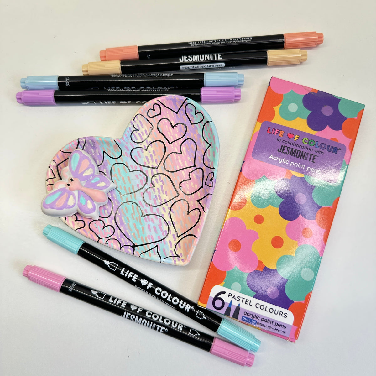 Jesmonite® x Life of Colour Pastel Colour Dual Tip Acrylic Paint Pens - Set of 6