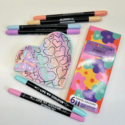 Jesmonite® x Life of Colour Pastel Colour Dual Tip Acrylic Paint Pens - Set of 6
