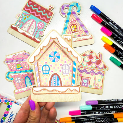 Gingerbread Houses – Christmas Colouring Kit