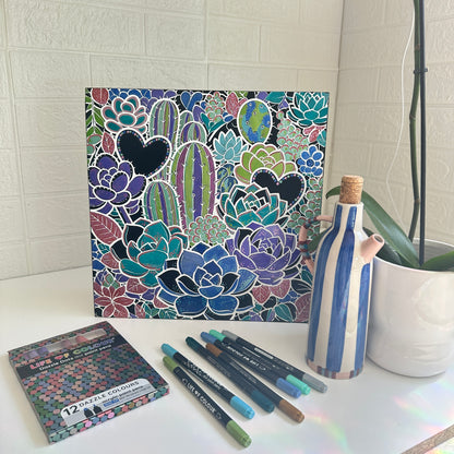 Metal Poster Painting Kit - Cactus