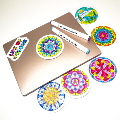Mandala Colour-In Sticker Pack