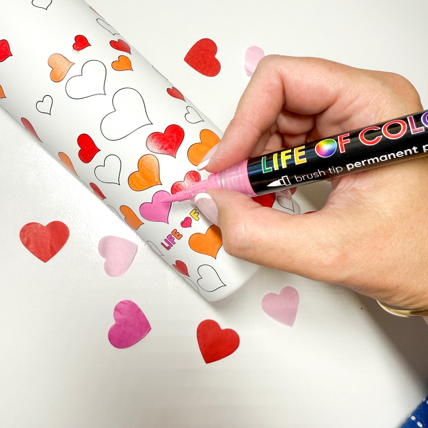 Doodle Drinking Bottle Painting Kit - Falling Hearts