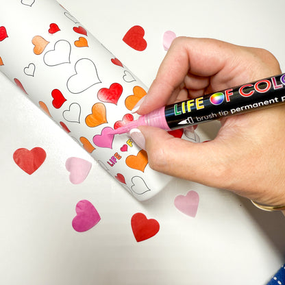 Doodle Drinking Bottle Painting Kit - Falling Hearts