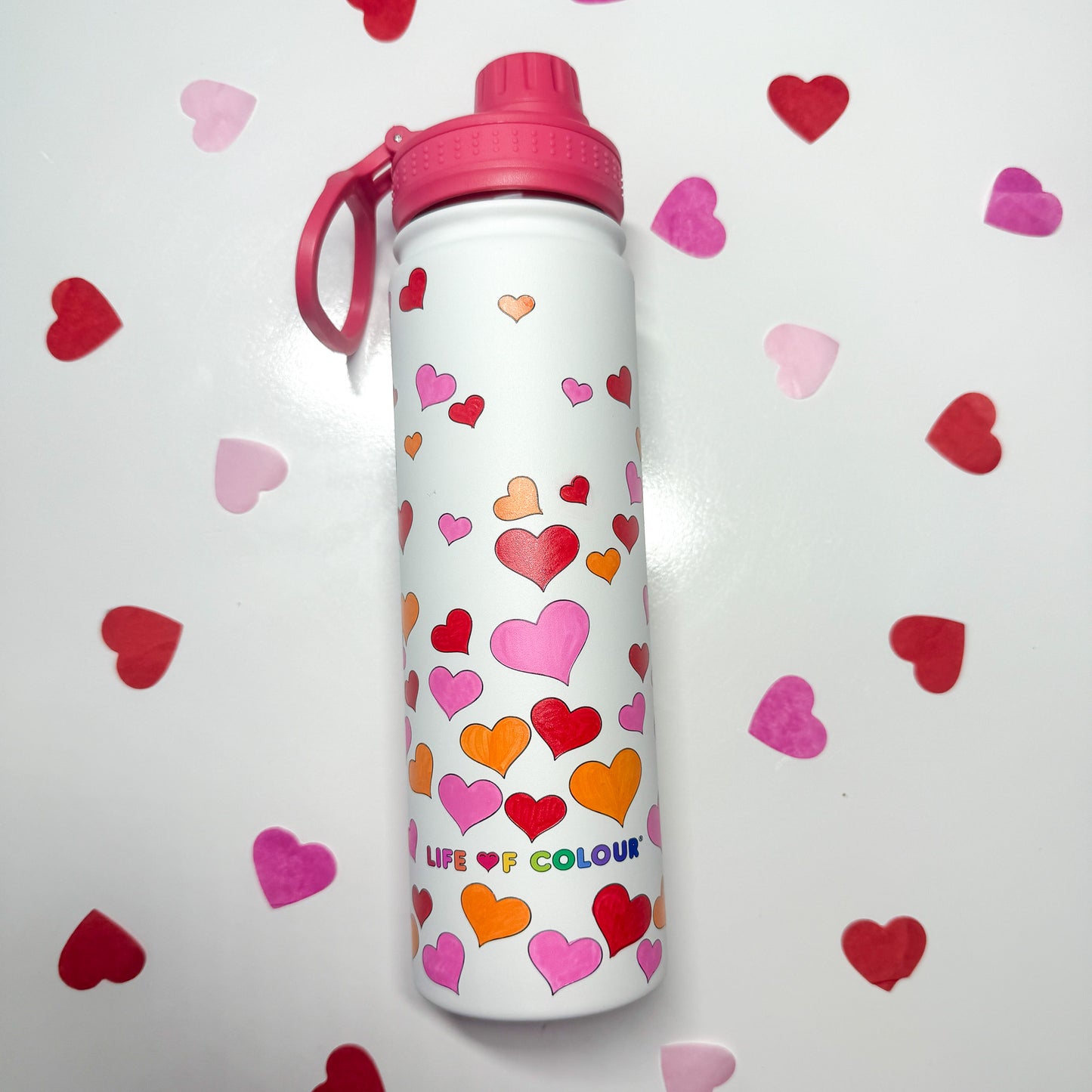 Doodle Drinking Bottle Painting Kit - Falling Hearts