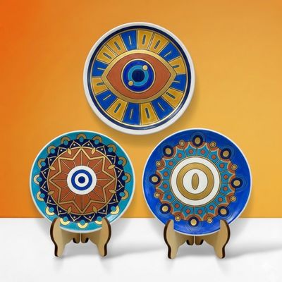 Ceramic Plate Painting Kit - Eye of Protection design
