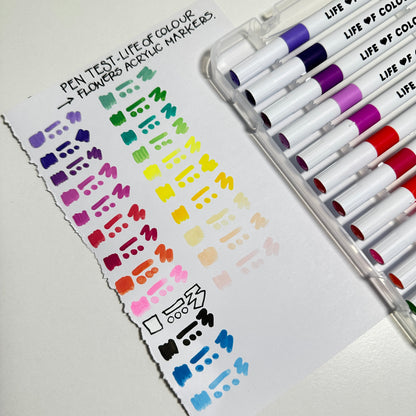 "Flowers" Acrylic Markers  - set of 24 Flower inspired tones