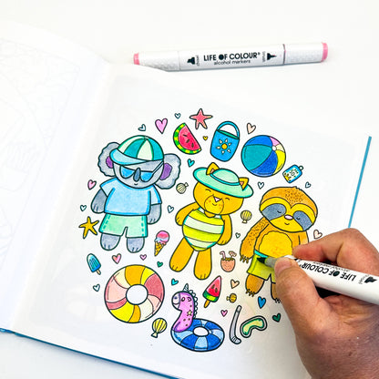 Cute, Doodle and Watercolour Colouring Book Bundle
