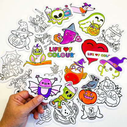 Halloween Colour-In Sticker Pack