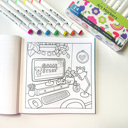 Cute, Doodle and Watercolour Colouring Book Bundle