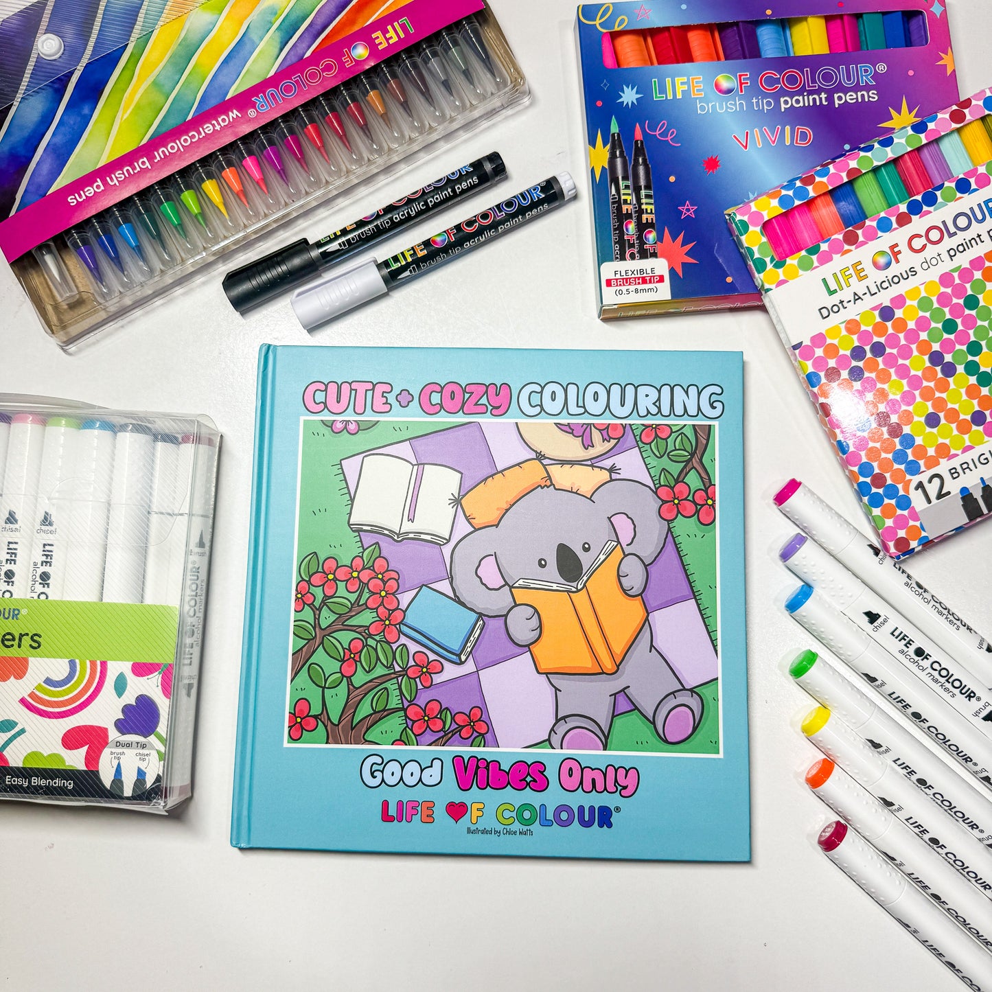 Cute and Cosy Colouring Book Volume 2- Good Vibes only