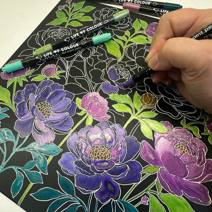 Metal Poster Painting Kit - Peonies