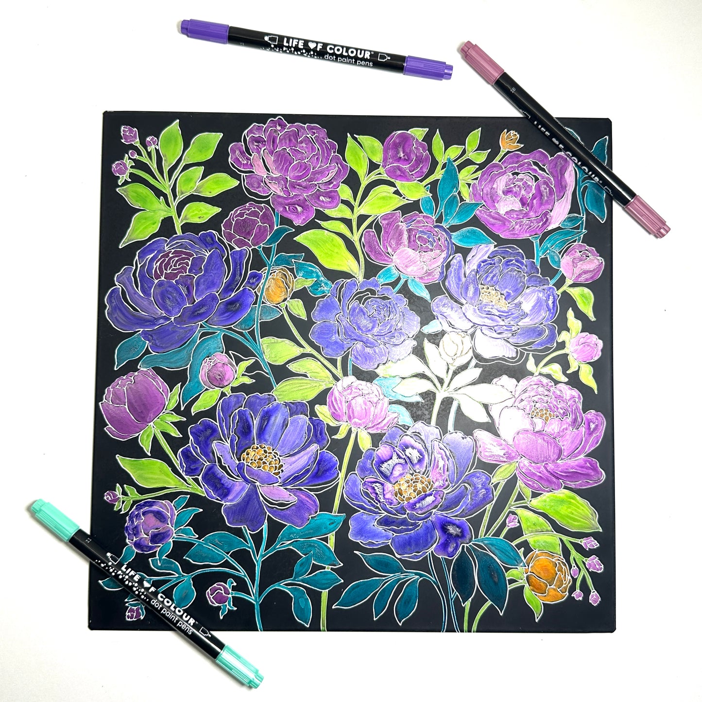 Metal Poster Painting Kit - Peonies