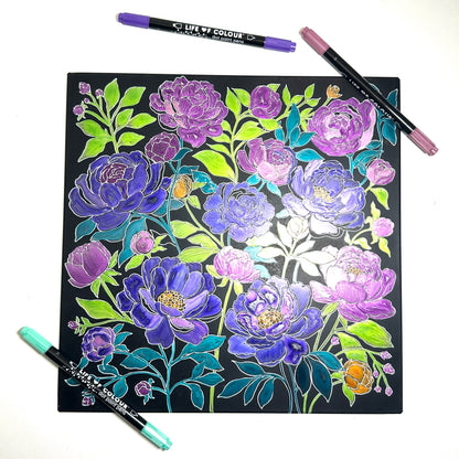Metal Poster Painting Kit - Peonies