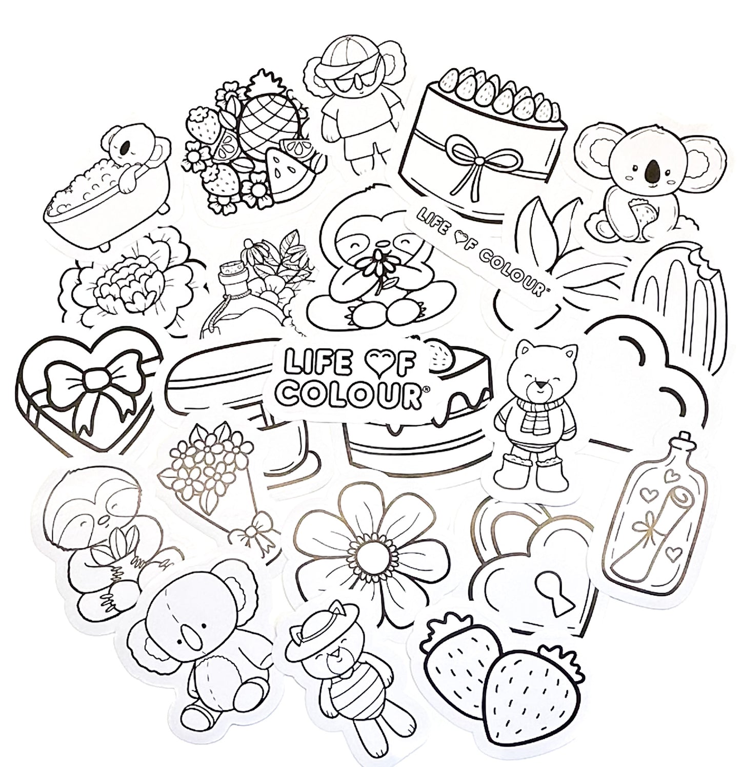 Cute and Cosy Colour-In Sticker Pack