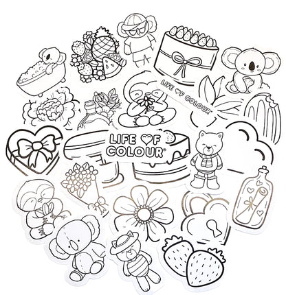 Cute and Cosy Colour-In Sticker Pack