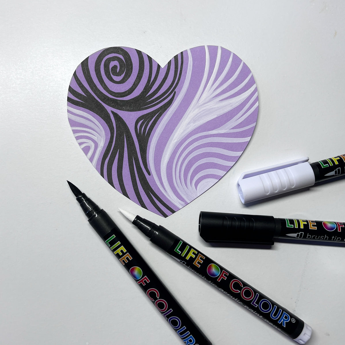 Black and White Brush Tip Acrylic Paint Pens – Set of 6 – Life of Colour