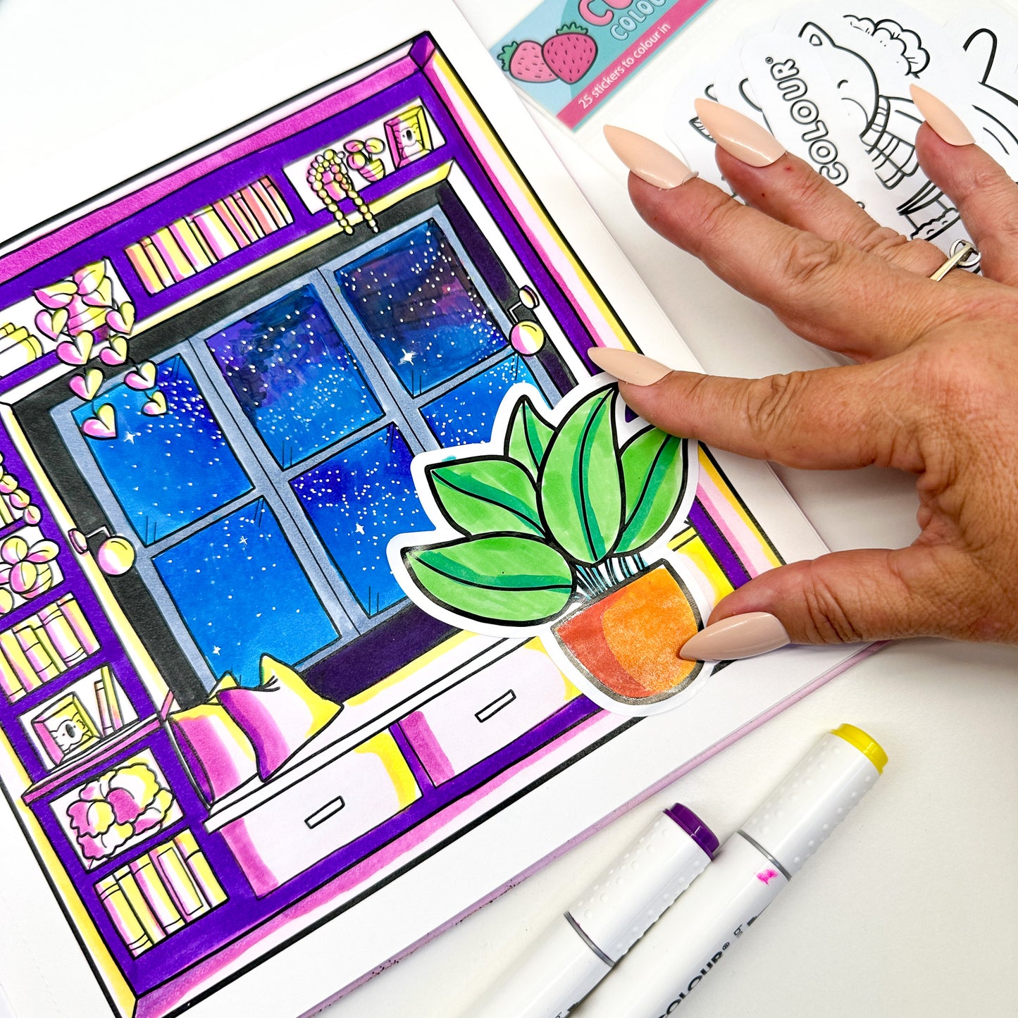 Cute and Cosy Colour-In Sticker Pack