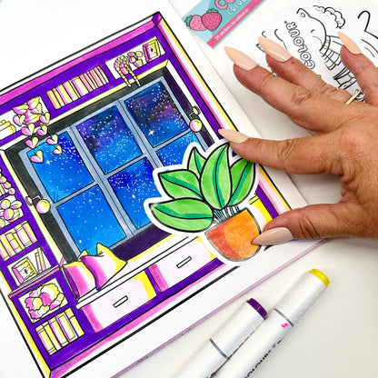 Cute and Cosy Colour-In Sticker Pack