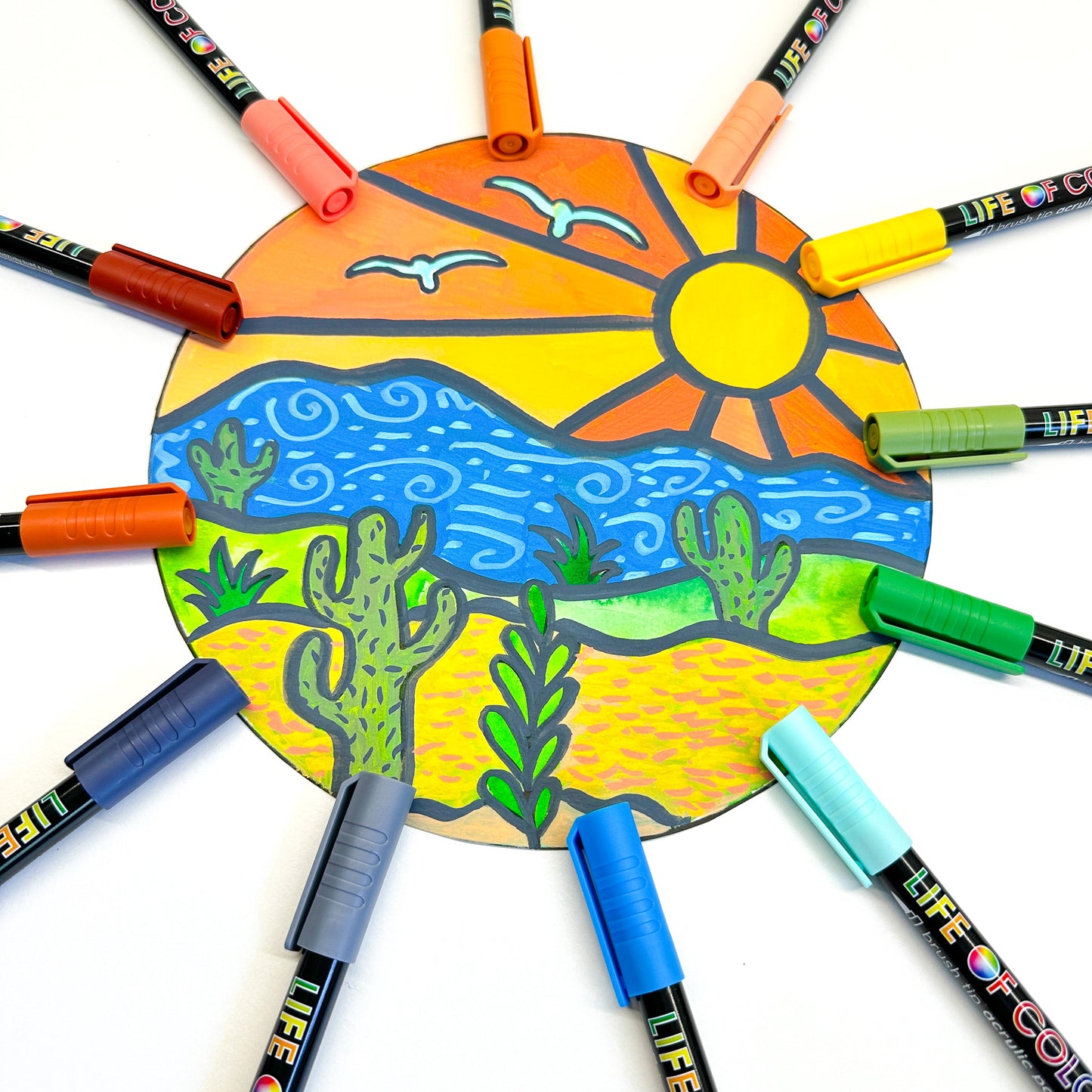 Desert Vibes Brush Tip Acrylic Paint Pens - Set of 12