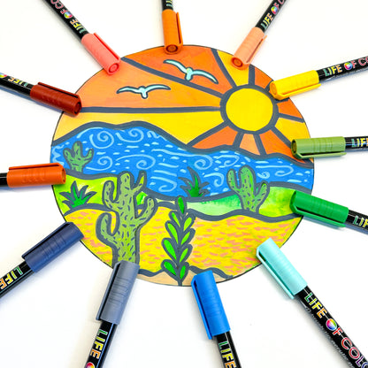 Desert Vibes Brush Tip Acrylic Paint Pens - Set of 12