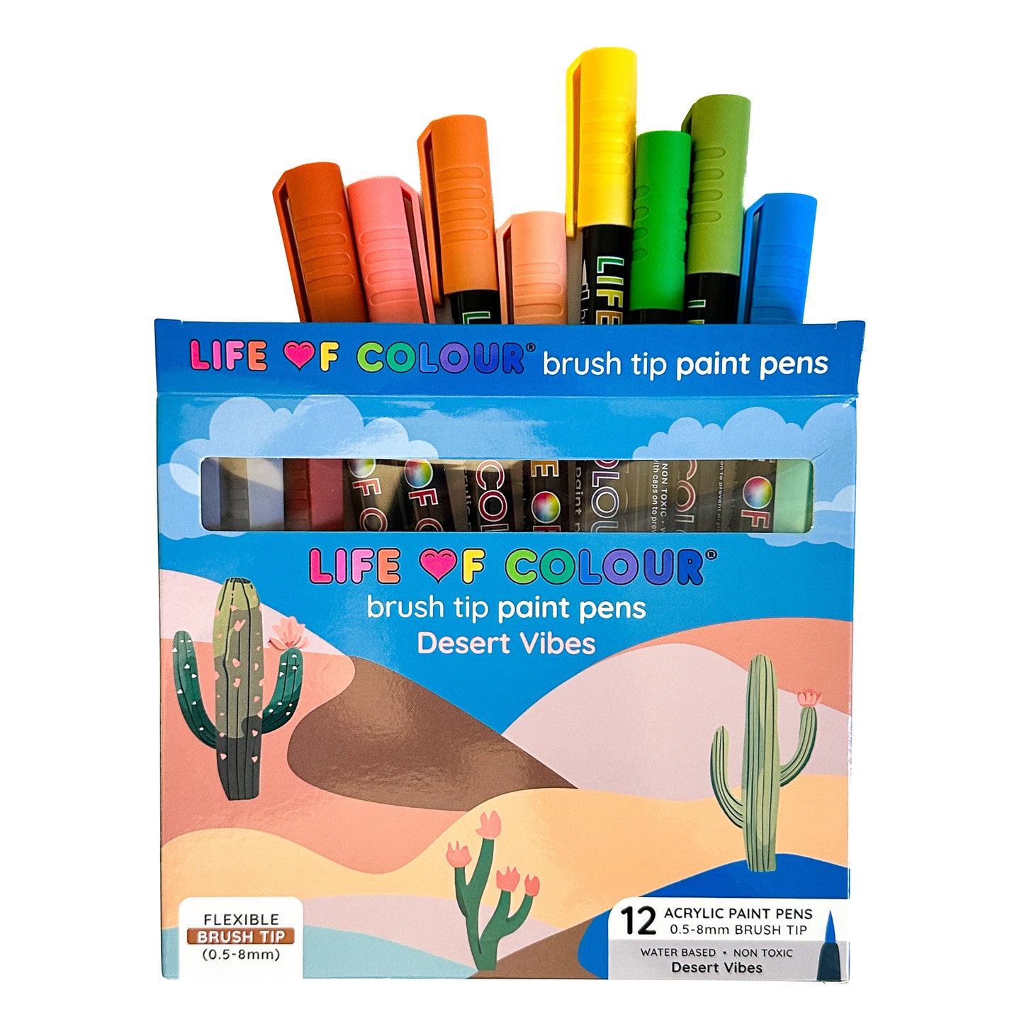 Desert Vibes Brush Tip Acrylic Paint Pens - Set of 12