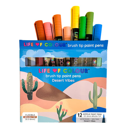 Desert Vibes Brush Tip Acrylic Paint Pens - Set of 12
