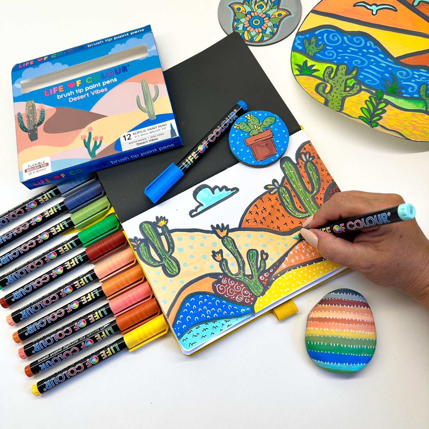 Desert Vibes Brush Tip Acrylic Paint Pens - Set of 12