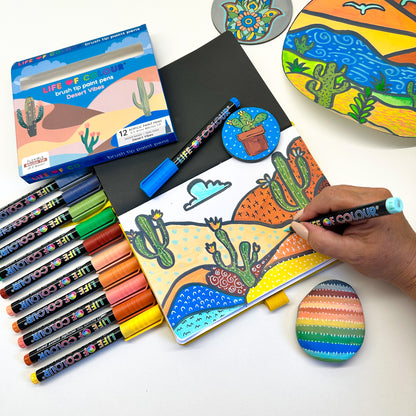 Desert Vibes Brush Tip Acrylic Paint Pens - Set of 12