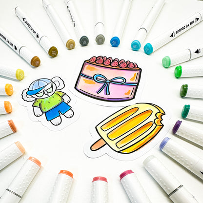 Art Markers - 24 Alcohol Based, Dual Tip Markers  - Pastel Colours