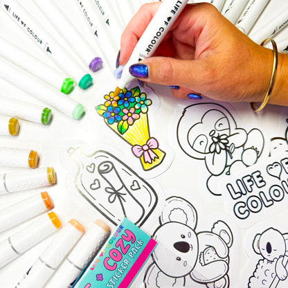 Art Markers - 24 Alcohol Based, Dual Tip Markers  - Pastel Colours