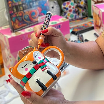 Christmas Mug Painting Kit - Fox and Gingerbread